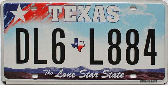 texas-authentique-plaque-immatriculation-etats-usa-2011-2012-dl6l884