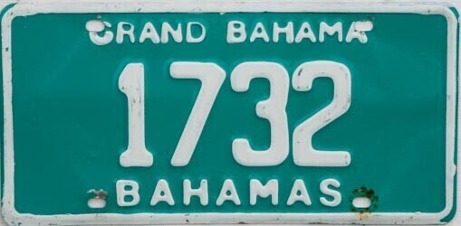 Grand-Bahama-Bahamas-License-Plate-1990-1732