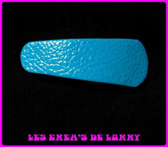 Barrette cuir 5 € turquoise