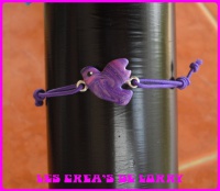 Bracelet oiseau 3,50 € violet et mauve