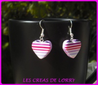 BO rayures 5 € coeur blanc rose violet