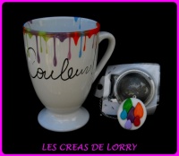 Mug couleurs 9 € avec boule à thé