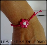 Bracelet fleur 3,50 € fuchsia nacré