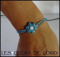 Bracelet fleur 3,50 € turquoise nacré