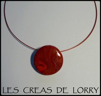 Pendentif rond 6 € rouge