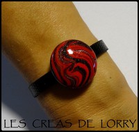 Bracelet Boule 6 € rouge noir glamour