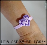 Bracelet coeur tricot 7 € rose violet