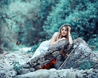 Butterflies-girl-violin-stones_1280x1024