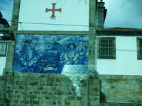 Azulejos - détail sur une façade d'église