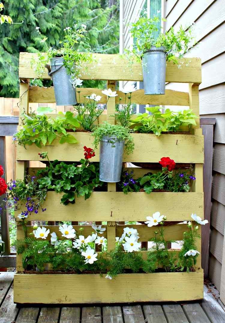 Jardin Vertical Balcon Porte Jardinieres Palette Bois Idee Diy