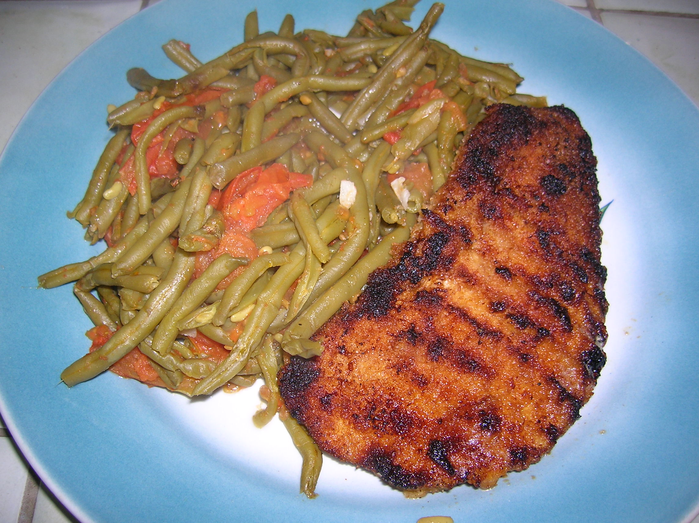 escalope de porc pané et haricot vert tomate recette sandra18021 Photos Club Doctissimo escalope de porc pané et haricot vert tomate recette sandra18021 Photos Club Doctissimo