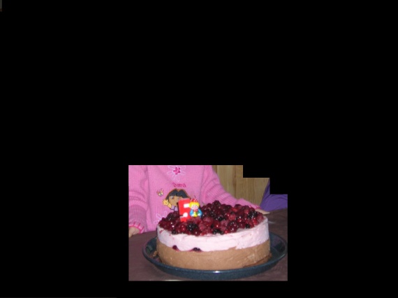 gateau anniversaire (mousse fruit rouge et mousse chocolat)