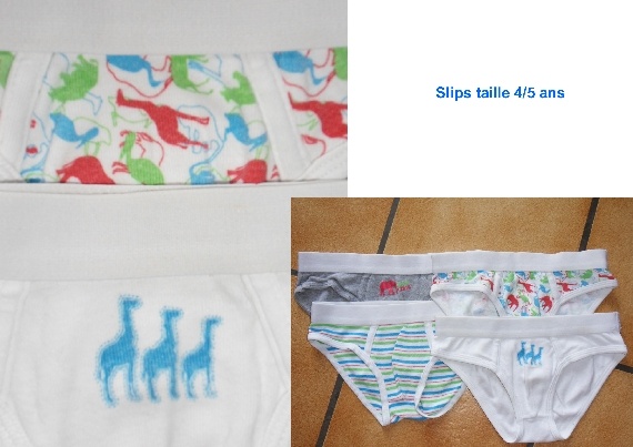 Slips taille 4 - 5 ans