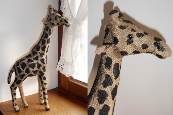 Girafe en Toile de Jute rigide 42 cm