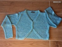 3€ taille 10 ans gilet boléro turquoise