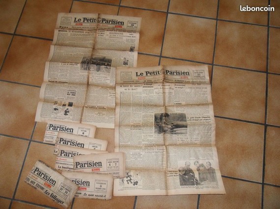 10€ Lot de 9 journaux de 1943 jeune homme de Ballancourt LBC le 04-07-20