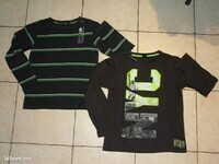 5€ lot de 2 T-shirts BYKOOL taille 12 Ans