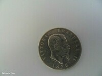 18€ Louis G   le  Pièce de Monnaie de Argent - 5 Lires VITTORIO EMANUELE II de 1876  LBC du 08-03-21