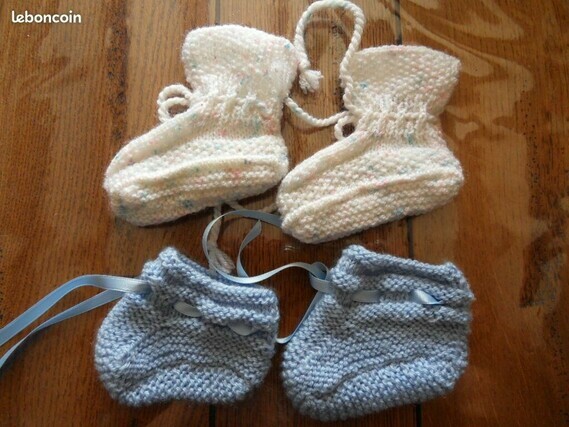 2€ chaussons nouveaux nés tricot main