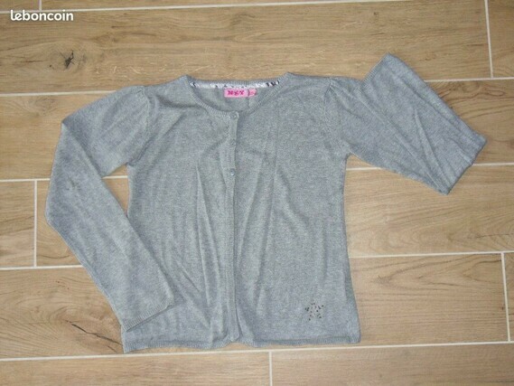 3€ NKY gilet gris Taille 10 Ans