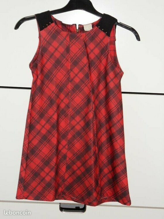 4€ Robe de marque ZARA GIRLS écossais rouge Taille 9-10 ans