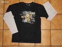 4€ T-Shirt ML noir ELDYS taille 14 ANS