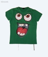 3€ T-Shirt Vert humoristique Taille 14 Ans