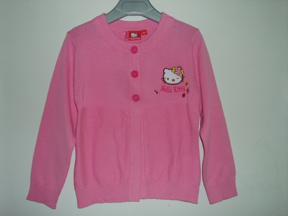 Gilet rose 3 boutons "HELLO KITTY"- 4 ans.