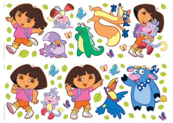 Dora L Exploratrice Et Ses Amis Stickers repositionnables " Dora et ses amis ". - La chambre de Yasmin