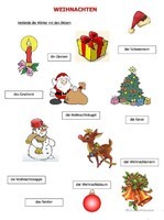Weihnachten : verbinde die Wörter mit den Bildern.