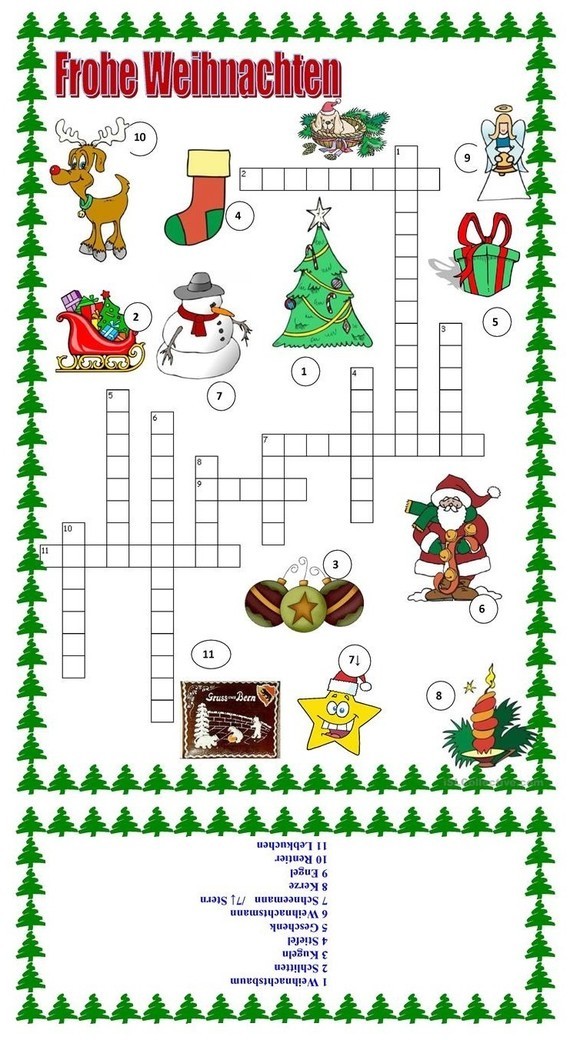 Frohe Weihnachten - Kreuzworträtsel