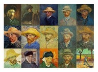 Van Gogh self portraits, montage greeting cards