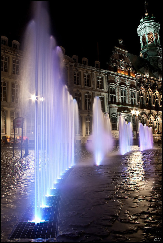 Jets d'eau, Grand-Place by night