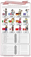 Countries and nationalities (worksheet) / Landen en nationaliteiten (werkblad)