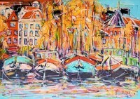 Mathias - Four boats - autumn of Amsterdam