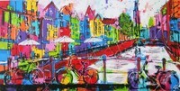 stadsgezicht - vrolijkschilderij-nl