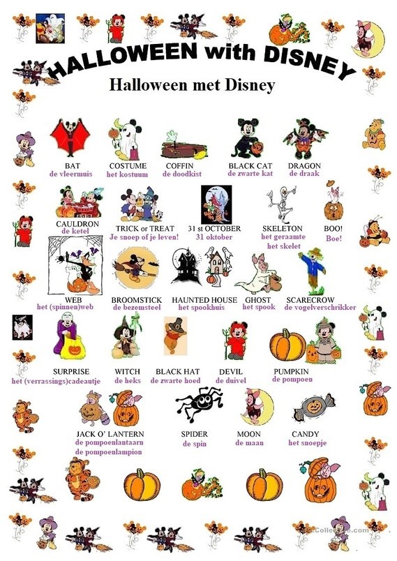 Halloween pictionary with disney characters
