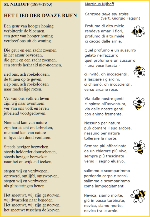 Het lied der dwaze bijen (Nederlands-Italiaans)