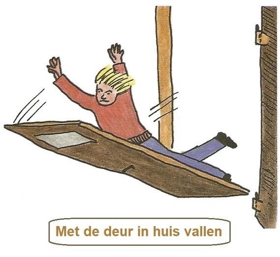 Fonkelnieuw Met de deur in huis vallen - Nederlandse gezegden, spreekwoorden AD-66