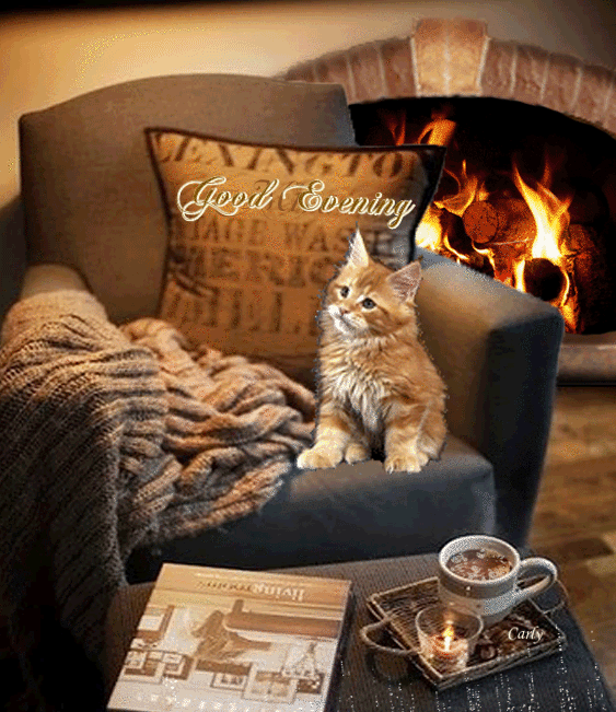 Good evening (fireplace)