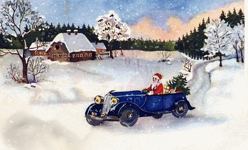 Père Noël en voiture
