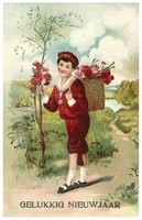 Gelukkig Nieuwjaar (jongen met bloemen)