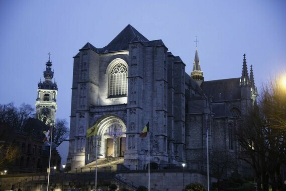 Collégiale Sainte-Waudru et beffroi de Mons