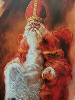 Schilderij : Sinterklaas  / Peinture : saint Nicolas