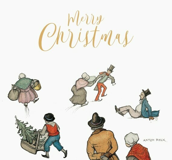 Merry Christmas, Anton Pieck (illustratie - schaatsen)