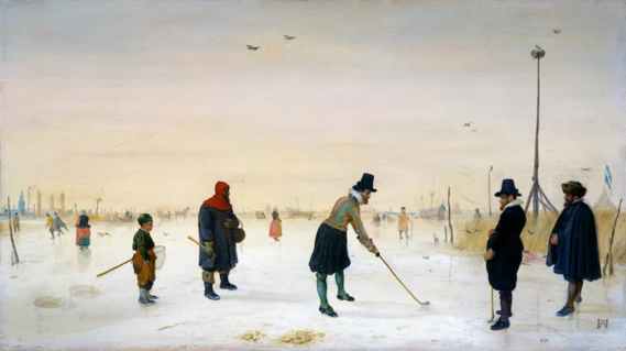 Hendrick Avercamp (1585-1634) - Playing golf on ice