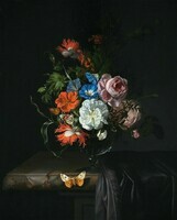 Rachel Ruysch (3), A Still Life of Flowers in a vase on a ledge