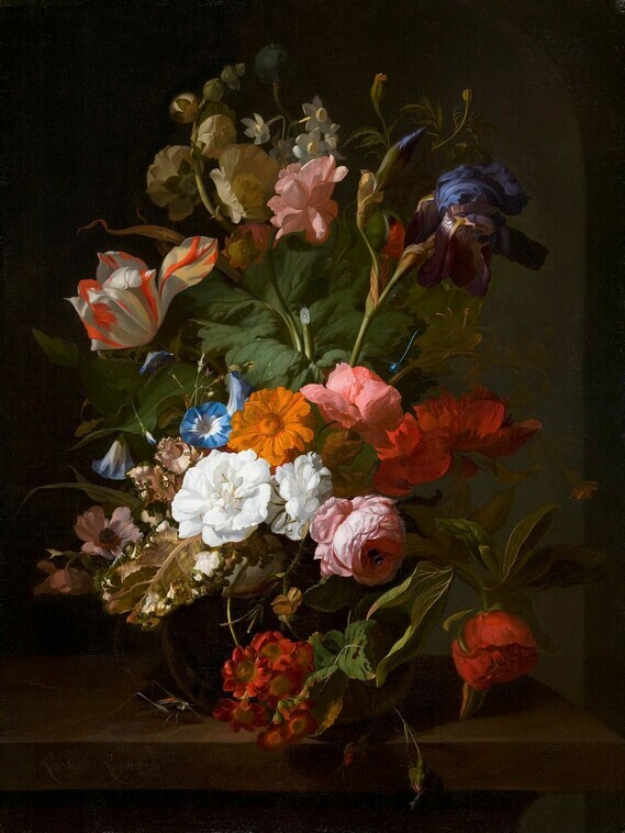 Rachel Ruysch (4), Vaas met bloemen / Vase with Flowers, 1700, Mauritshuis