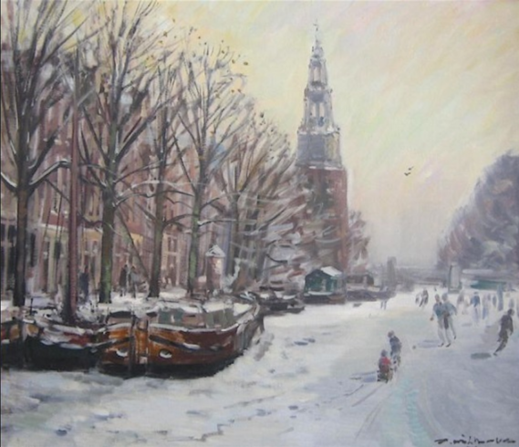 Daan Muehlhaus, Oudeschans in de winter (Amsterdam)