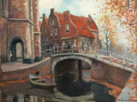 Oud Delft gezicht op “ Vrouwenregt", Van Waning (1889-1972)